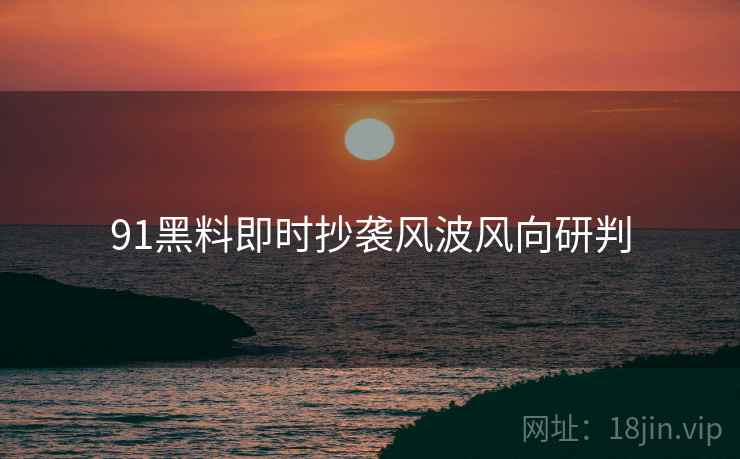 91黑料即时抄袭风波风向研判