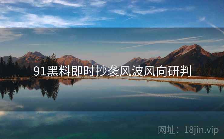 91黑料即时抄袭风波风向研判