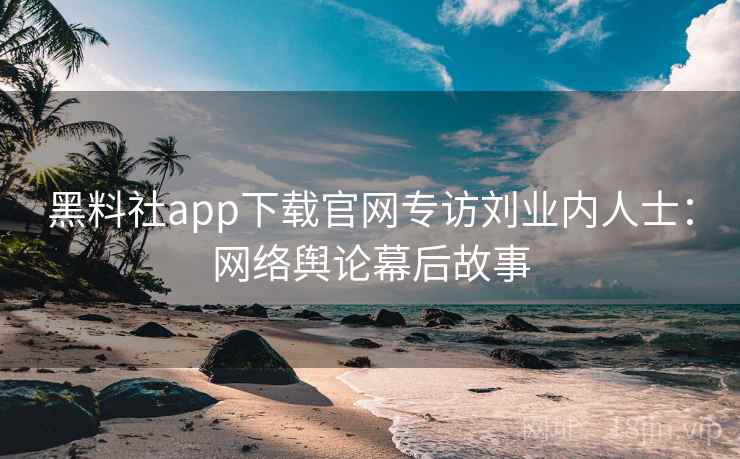 黑料社app下载官网专访刘业内人士：网络舆论幕后故事