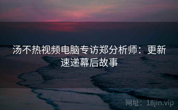汤不热视频电脑专访郑分析师：更新速递幕后故事