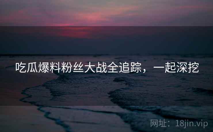 吃瓜爆料粉丝大战全追踪，一起深挖